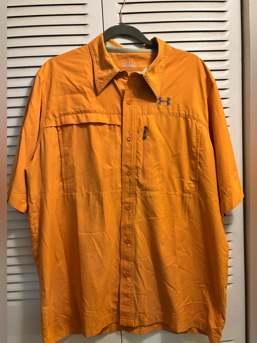 Under Armour Orange Short-Sleeve Performance Jacket Shirt
